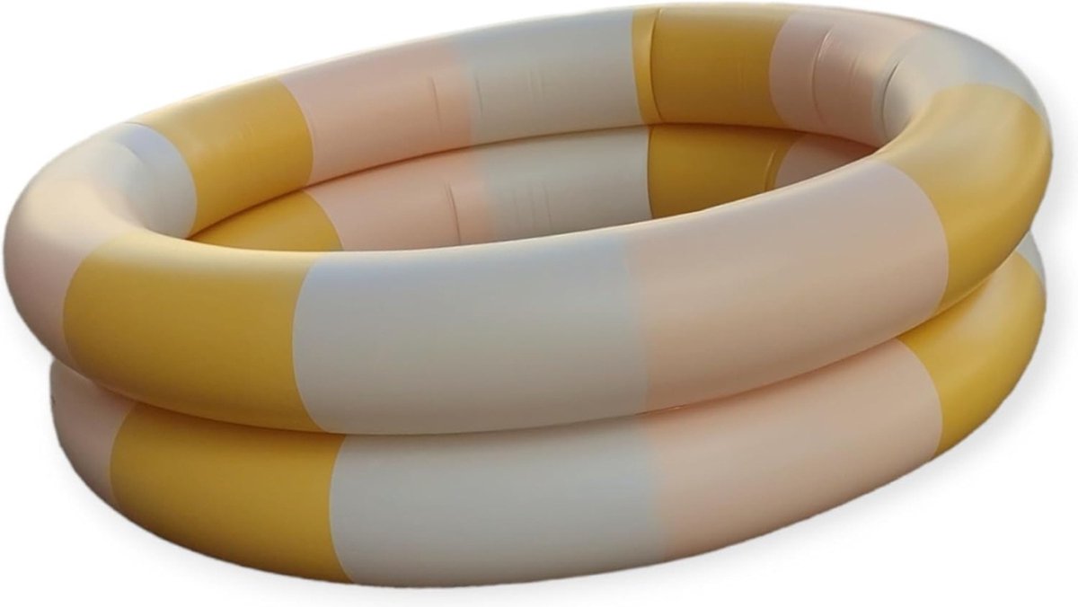 Opblaaszwembad Kinderzwembad Extra Brede Wanden 90 cm Pasteel Geel