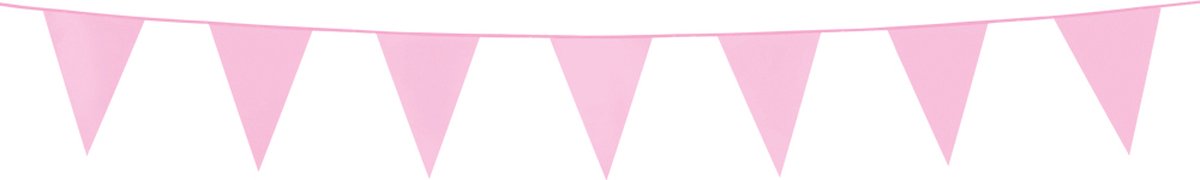 Mini Vlaggenlijn Baby Roze 3 meter - Verjaardag Feest Party Festival Poolparty Decoratie