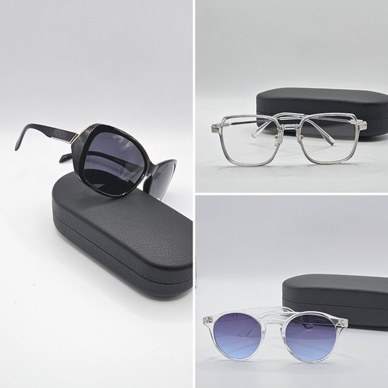 Grote brillenkoker / stevige koker / cadeau tot 15 euro / boîte / Aland optiek / 1397 / Étui à lunettes de lecture rigide en cuir Unisexe / Large Eyeglass Case for Sunglasses and Eyeglasses / brillenetui / brillendoos dames heren