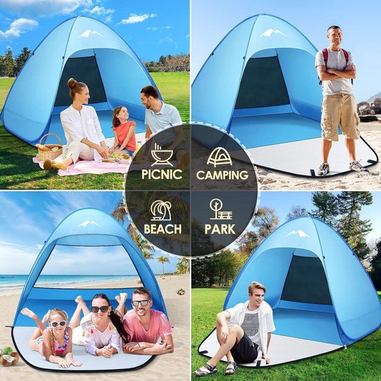 Strandtent 2 seconden maat S-L draagbaar en licht UV-bescherming - tuin barbecue wandelen van Quechua — afbeelding 2