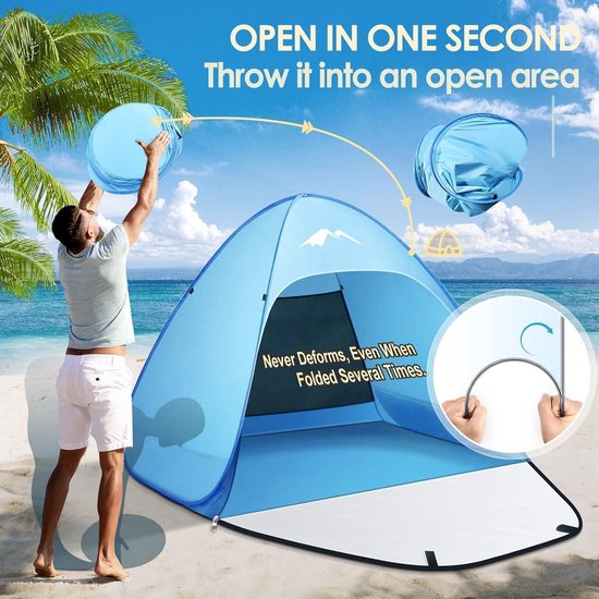 Strandtent 2 seconden maat S-L draagbaar en licht UV-bescherming - tuin barbecue wandelen van Quechua — afbeelding 3