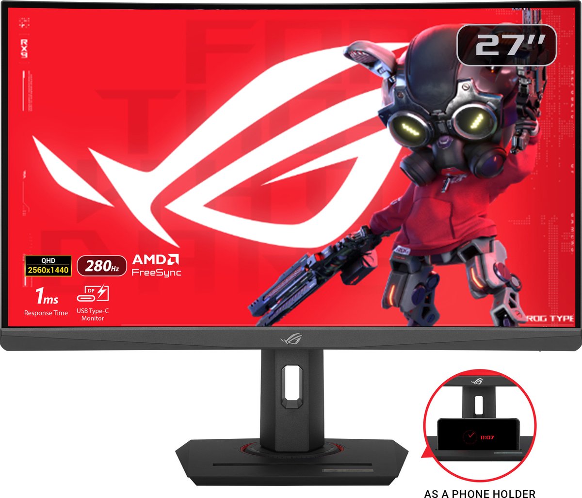 ROG Strix XG27WCMS QHD Curved Gaming Monitor 280Hz - afbeelding 3