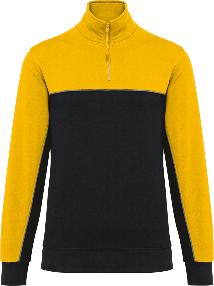 WK. Designed To Work Ecologische uniseks sweater met ritskraag WK404 - Black / Yellow - 3XL