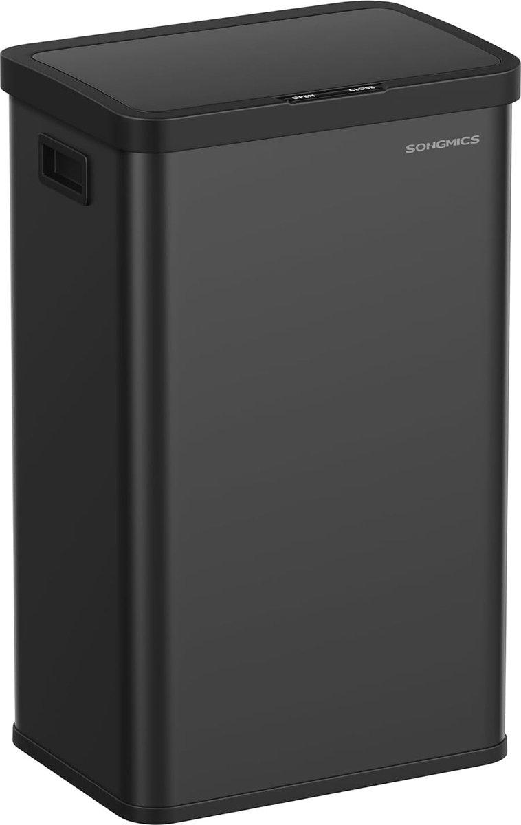 Goedkoopste Prullenbak met Sensor 68L - Vuilnisbak met bewegingssensor - Afvalemmer 68 L - automatisch - softclose deksel - vastzetfunctie - staal - inclusief 15 vuilniszakken - inktzwart