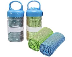 Verkoelende handdoek ARTOCT 2 stuks - super absorberend - directe koelverlichting - zacht ademend - voor yoga, golf, kamperen, training - blauw & groen Cooling Towels