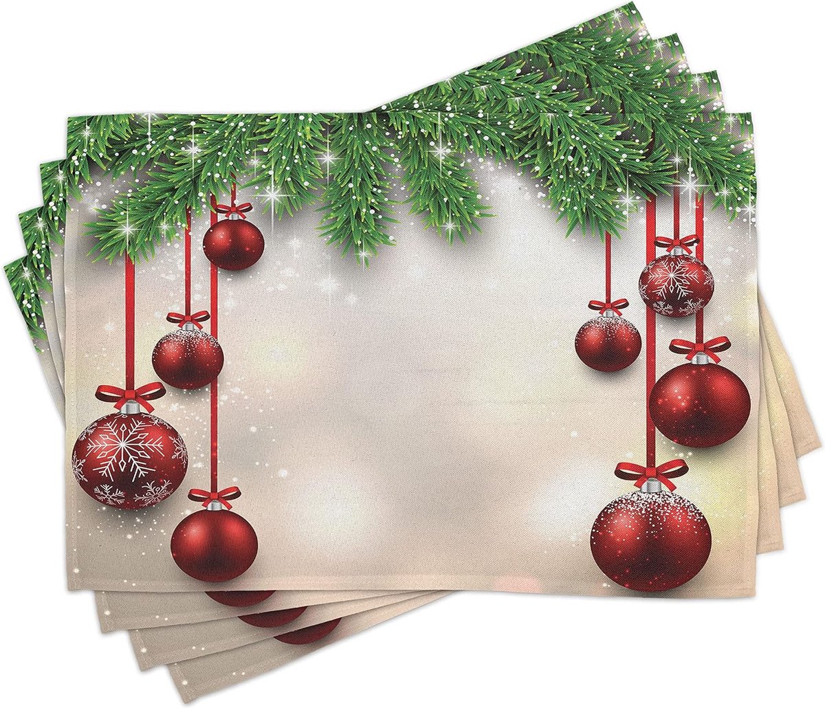 Parade Home Kerst en Feest Placemat Set van 4 - Wasbare Stoffen - Machinewasbaar- Placemats- 30x40cm- Stijl voor Eettafel- milieuvriendelijk- duurzaam-eettafel-eetkamer-wonen- heerlijk