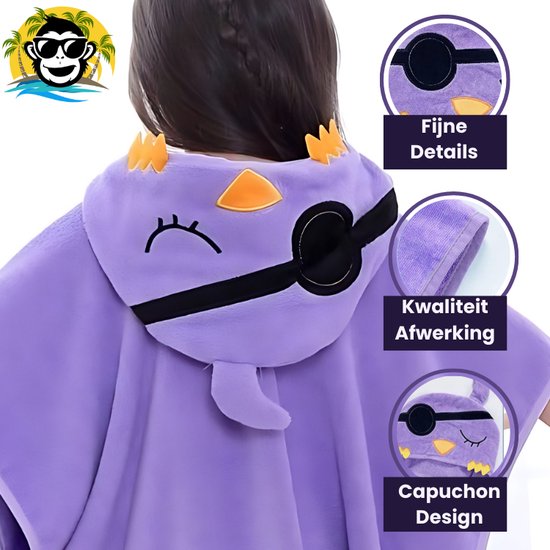 BoefieBoef Octopus Piraat Bio Katoen Baby & Kinder Badponcho met Capuchon - Dieren Design - Badcape 1-7 Jaar - Peuter Strandponcho & Kleuter Zwemponcho - Absorberend & Sneldrogend - Handdoek - Kraamcadeau - jongens - meisjes - Sinterklaas - kerst van Merkloos — afbeelding 5