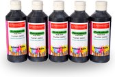 250ml Zwarte Plakkaatverf Set - 5 Stuks | Extra Dekkende Uitwasbare Verf voor Volwassenen en Kinderen | Perfect voor Papier en Hout | Niet-Giftig Trendy Kleuren | Ideaal voor Hobby's en Knutselen Kantoor & School Schilderen