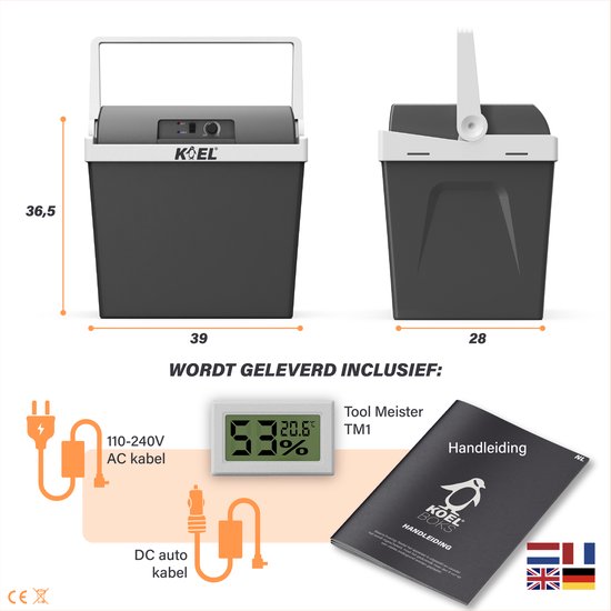 Koel Boks 25L - Koelbox Elektrisch 12V en 220V/230 Volt - Camping Koelkast voor Auto - Coolbox - Frigobox tot -19°C van Merkloos — afbeelding 4