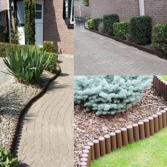 ZenXstore Bordo Giardino Palizzata 2,3 Metri, 10 Pezzi, Con Filtri UV, Verde, Per Prato E Aiuole, Facile Da Installare - 4