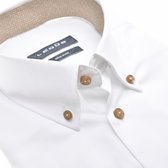 Ledub modern fit overhemd - korte mouw - wit - Strijkvriendelijk - Boordmaat: 40