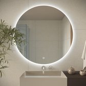 LOMAZOO Badkamerspiegel met LED verlichting - Badkamer Spiegel - Spiegel Badkamer - Spiegel Douche - Verwarming Anti Condens - 80 cm rond [DALLAS]