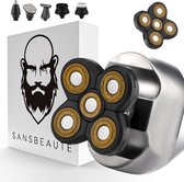 6-in-1 Scheerapparaat Mannen + Extra Scheerkop – Trimmer - Tondeuse - Sansbeauté® SkullSharp Platinum - Skull Shaver - Electric Face & Head Shaver - Hoofd Kaal Scheren – Nat & Droog - Elektrisch