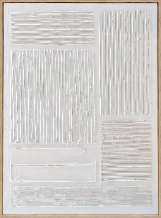 Ter Halle - Schilderij - Wanddecoratie - 3D Art - Witte Lijnen - 60x80cm (2)