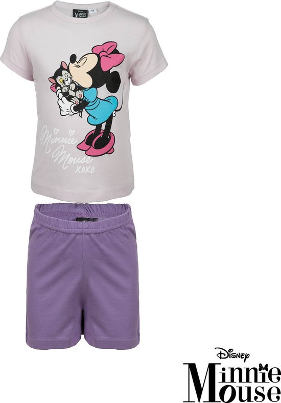 Minnie Mouse shortama - paars met lila - Disney pyjama - 100% katoen - maat 110/116