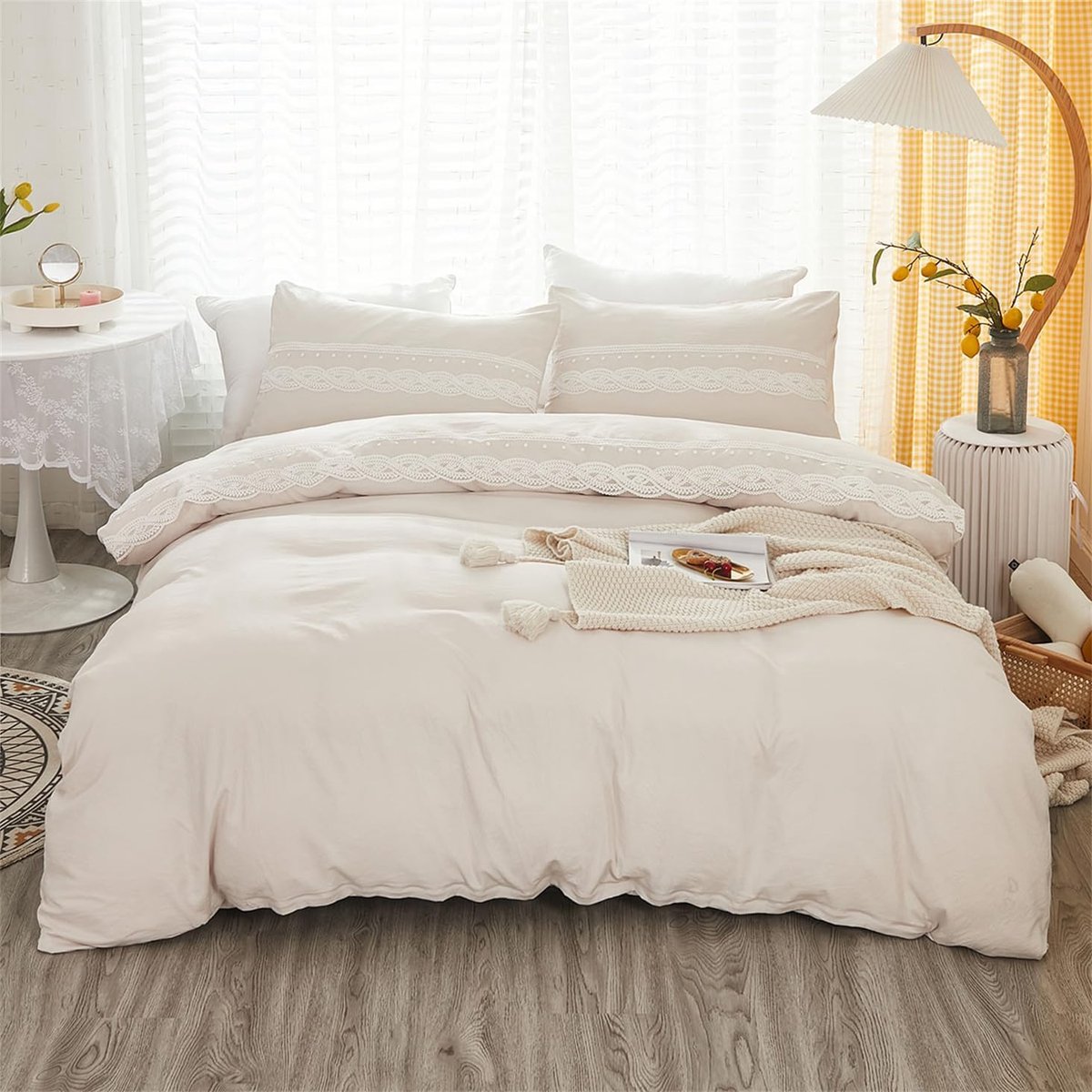 EMME Pluche beddengoedset, 220 x 240 cm, flanel, wollig, dekbedovertrekset voor bed, shaggy en pluche, zachte dekbedovertrekken en 1 kussensloop 80 x 80 cm (donkergrijs