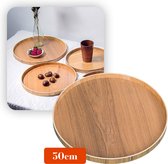 MIRO® Houten Dienblad Rond - Decoratieve Dienbladen - Serveerblad - Sierblad - 30CM - Bruin