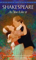 Bantam Classic Shakespeare, As You Like It, met een afbeelding van een stel dat danst te midden van bloemen. Bewerkt door David Bevington en David Scott Kastan.