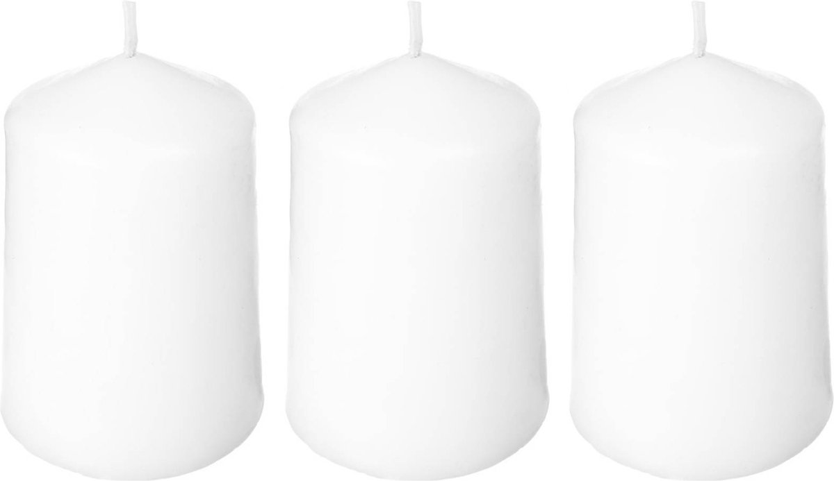 Witte kaarsen, 3 stuks, Ø 5 x 7,5 cm