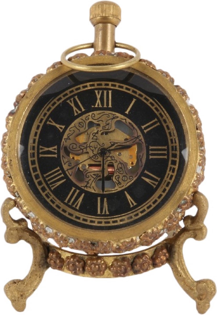 Baroque - Klok - Tafelklok Roundi 7 cm - Goud - Brass - 7x5.5x1.5 - Brass