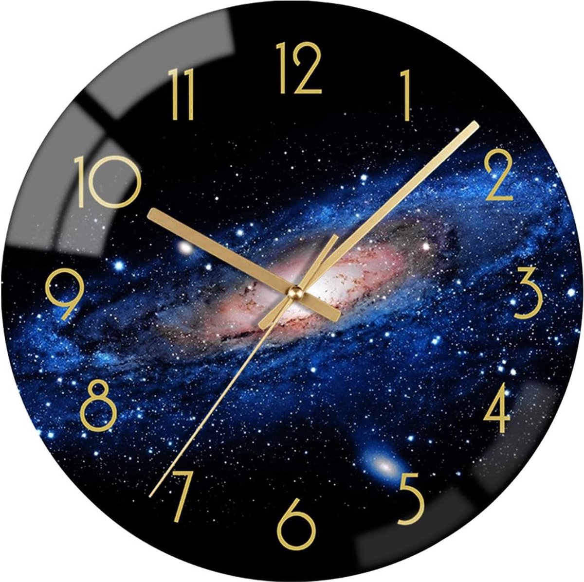 StayPowered Moderne Wandklok - Fluisterstil & Nauwkeurig Quartz Mechanisme - Elegant Design - Stille Werking - Lichtgewicht - Eenvoudige Installatie - 30cm - Marmer Design - Ruimte - Levering Sneller dan Aangegeven