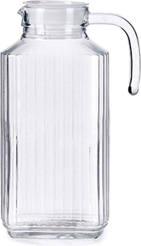 Jarra de vidrio de borosilicato de 1,6 litros, tapa resistente al calor, jarra p Jarra de vidrio de borosilicato de 1,6 litros, tapa resistente al calor, jarra p