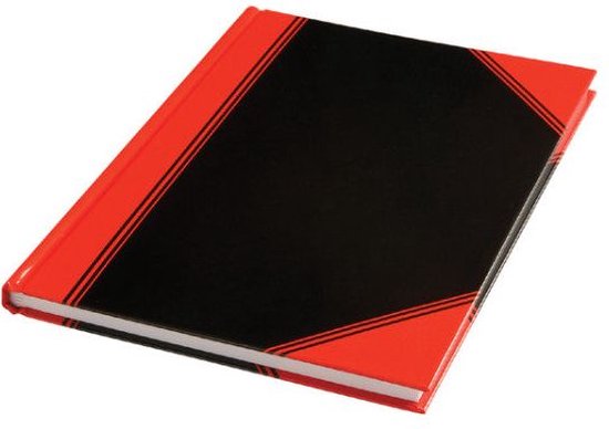 Notitieboek harde kaft zwart/rood A4 lijn 60gr 96vel | bol