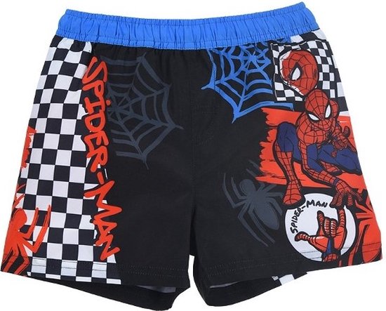 Marvel Spiderman Short De Bain Garçon 3-8 Ans - Maillot Natation Boxer Été Bleu Avec Motif Araignée