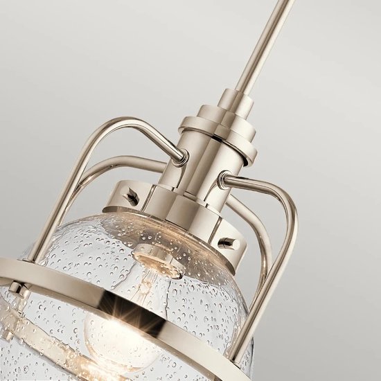 Kichler Luminaire suspendu LED Triocent | 1X E27 Max 60W | IP44 | Dimmable | Nickel poli