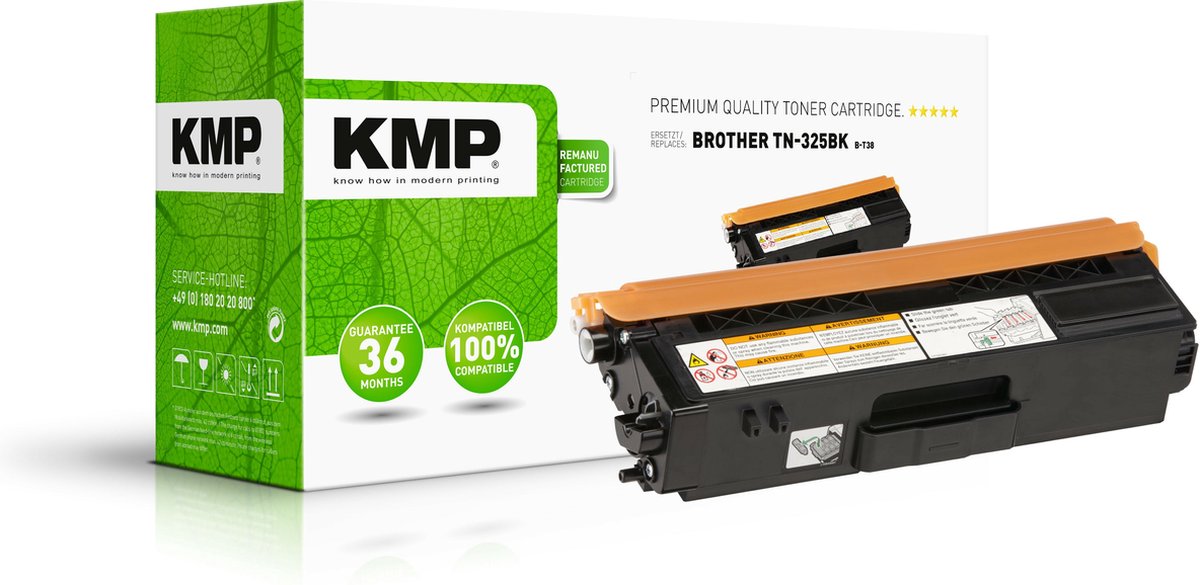 KMP Compatibel Toner B-T38 vervangt Brother TN-325BK, TN325BK Zwart
