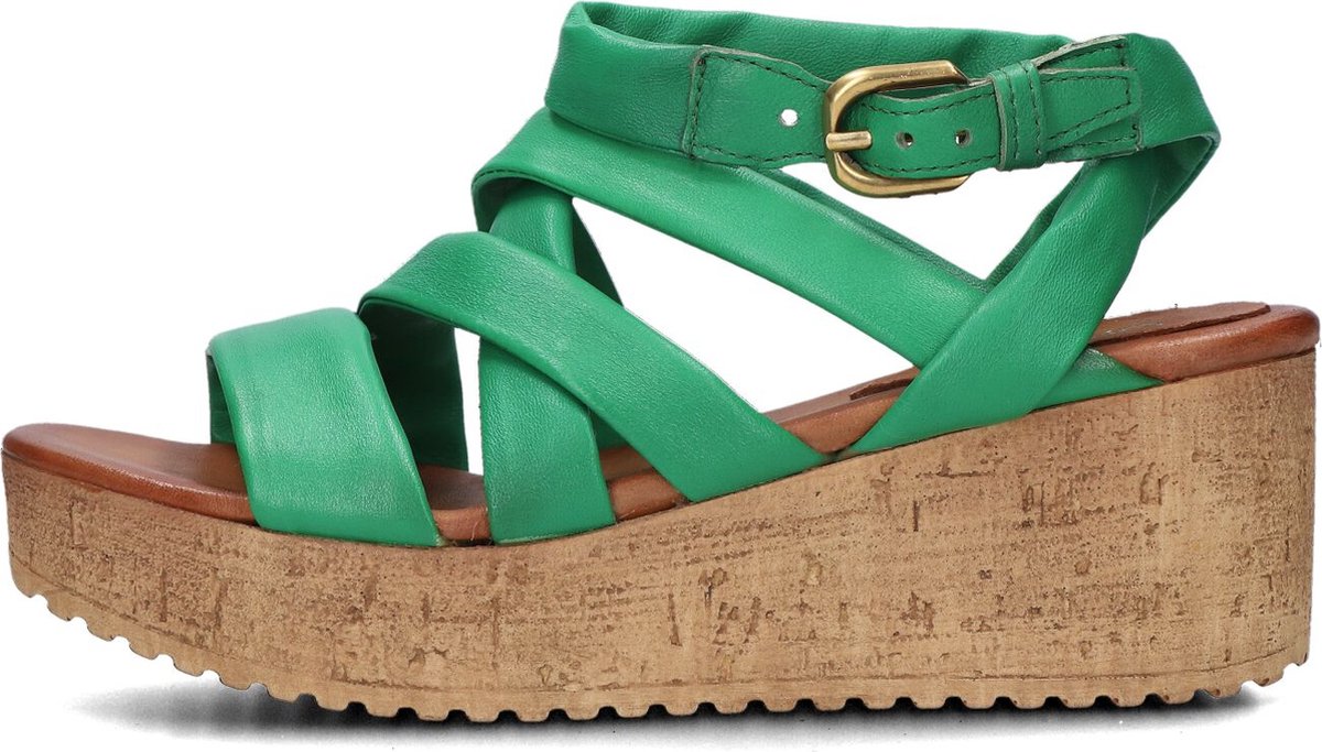 Omoda 722029 Sandalen Met Sleehak Dames Groen Maat 38 bol