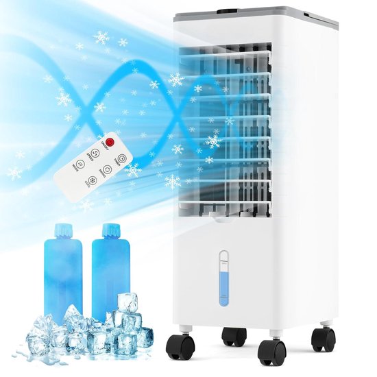 GOPLUS Mobiele airconditioning zonder afvoerslang, 4-in-1 waterkoeling