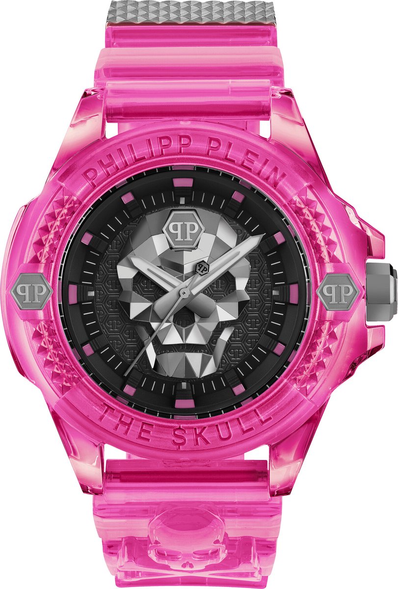 Philipp Plein The $Kull Scuba Duba Edition PWWAA0624 Horloge - Kunststof - Roze - Ø 44 mm