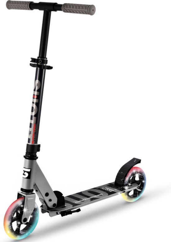 Suotu Kinderstep - 145mm Lichtgevende Wielen - Step - 3 tot 12 Jaar - Speelgoed Jongens/Meisjes - tot 50 kg - Aluminium - Grijs