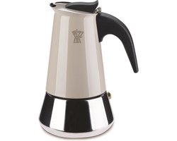 Pezzetti - Italiaanse espressomaker - koffiemaker - 4 kops - roestvrijstaal - inductie - gas - elektrisch - percolator - moka pot - grijs