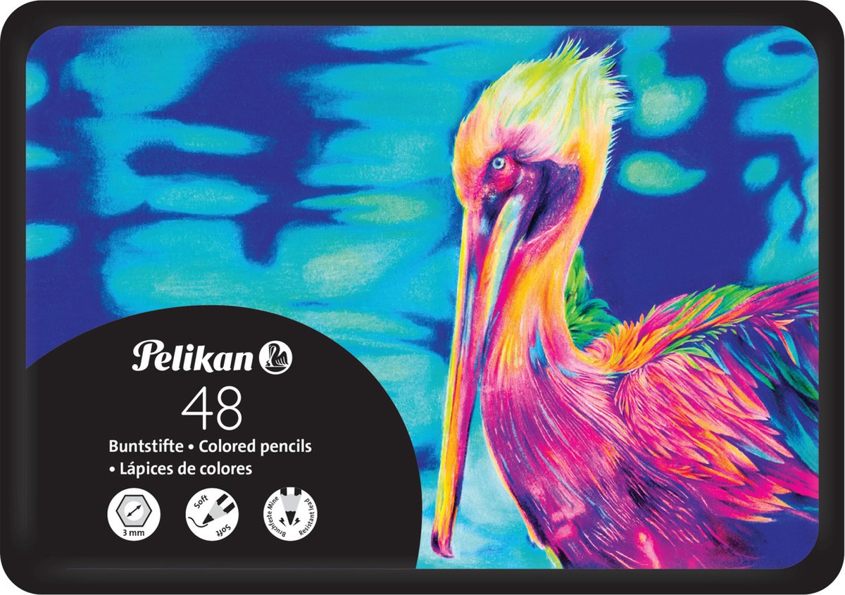 Pelikan premium kleurpotloden - 48 kleuren - Metalen etui