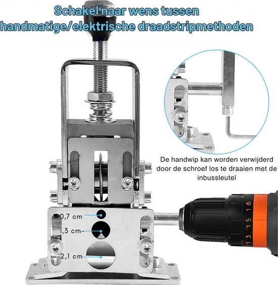 Handmatige stripper met wit stalen lemmet, elektrische kabelstripper, geschikt voor kabels van 1-25 mm, handmatige stripper voor het recyclen van afvaldraden