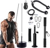 Cable pulley set fitness-Cable pulley system-Katrol Kabel Machine-LAT pulley fitness cable system-DIY Gewichtheffen-Triceps Extensions -Triceps Touw Workout-Verstelbare Lengte Katrol Kabel Bijlagen-Voor Thuis Gym