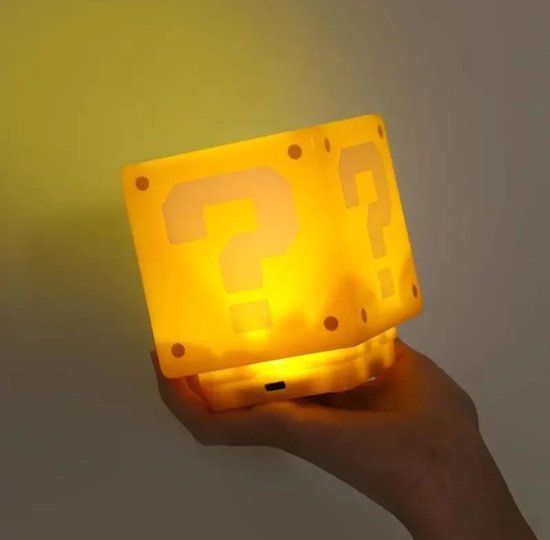 8Cm Super Mario Bros LED Vraagteken Baksteen Nachtlampje