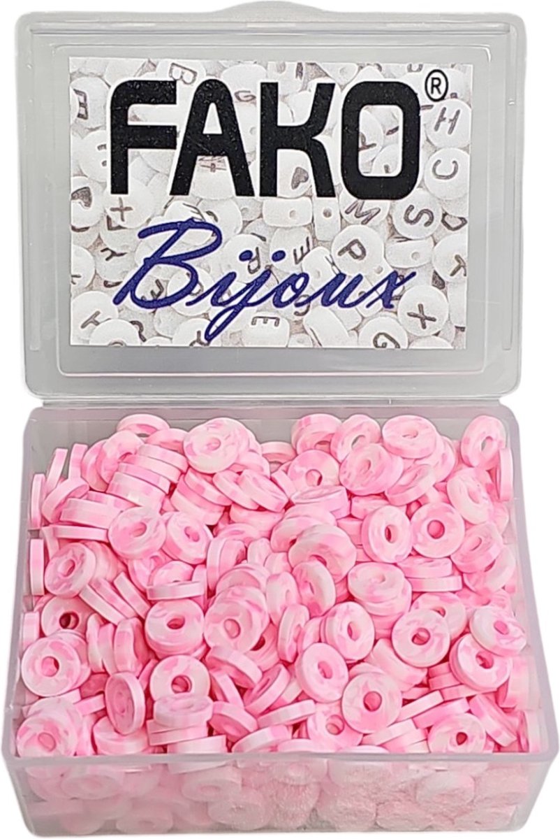 Fako Bijoux Katsuki Disc Kralen Box Polymeer Kralen Surf Kralen Kleikralen 6mm 700 Stuks Duo Roze