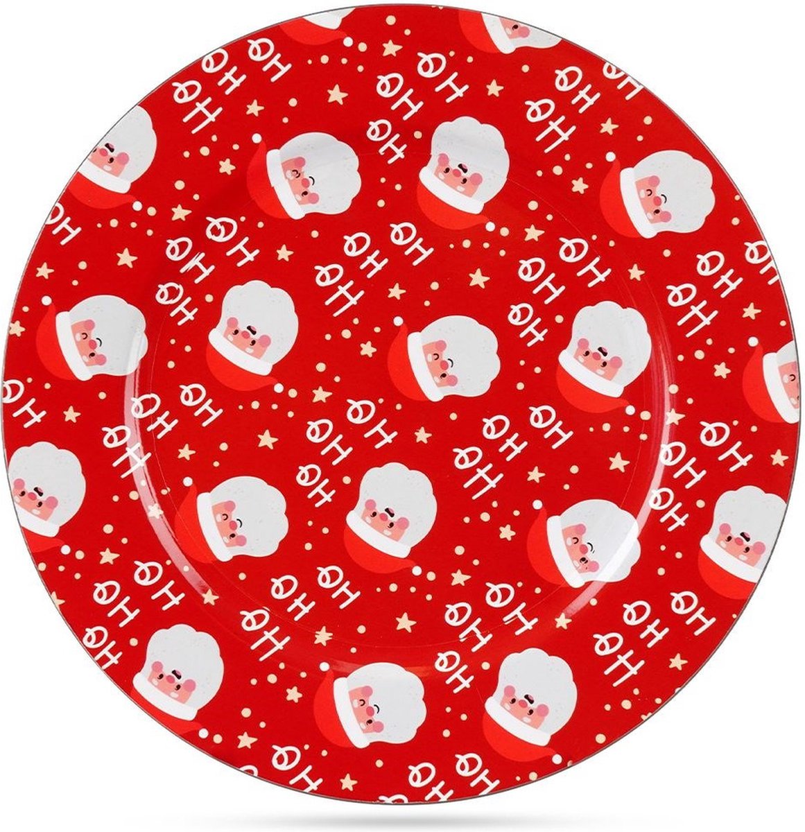 Vilde Onderbord Rood Kerstman 33 cm Bord Onderborden Kaarsenbord Onderzet Bord Decoratieve Rand
