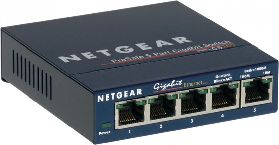 Foto: Netgear prosafe gs105 netwerk switch unmanaged 5 poorten