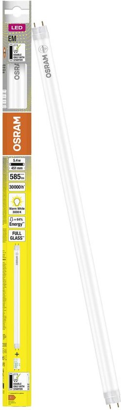 LED OSRAM SubstiTUBE T8 15 EM 830 4099854038501 G13 N/A Puissance : 5,4 W Warmwit N/A