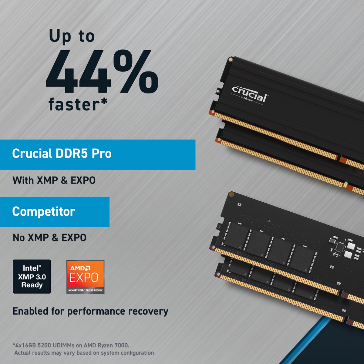 Crucial Pro RAM-geheugen - 48GB DDR5 - 2x 24GB - 6000MHz