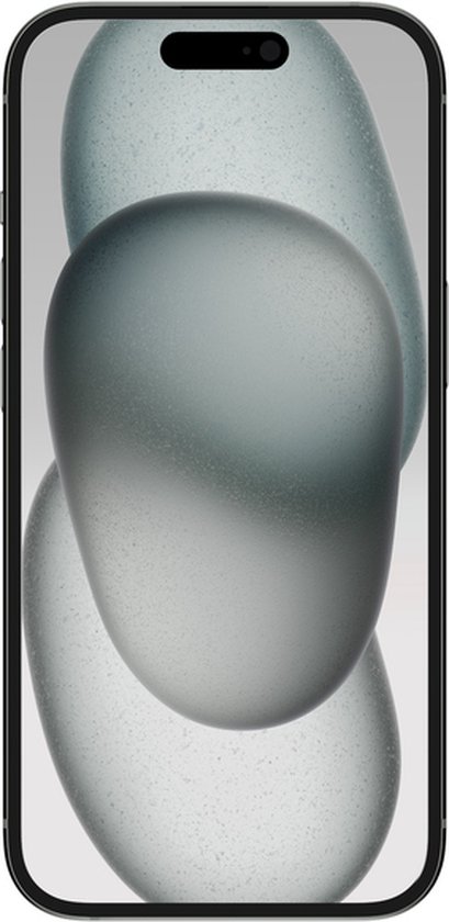 iPhone met abstracte achtergrond, volledig zichtbaar.