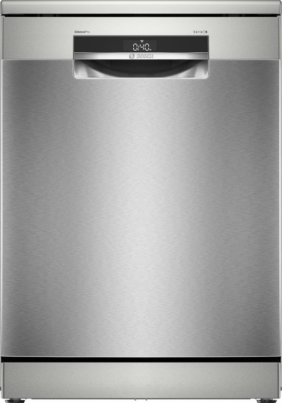 Bosch SMS6ZCI12E - Serie 6 - Vrijstaande vaatwasser - 14 couverts - Inductie - L60 cm - 38 dB - RVS grijs