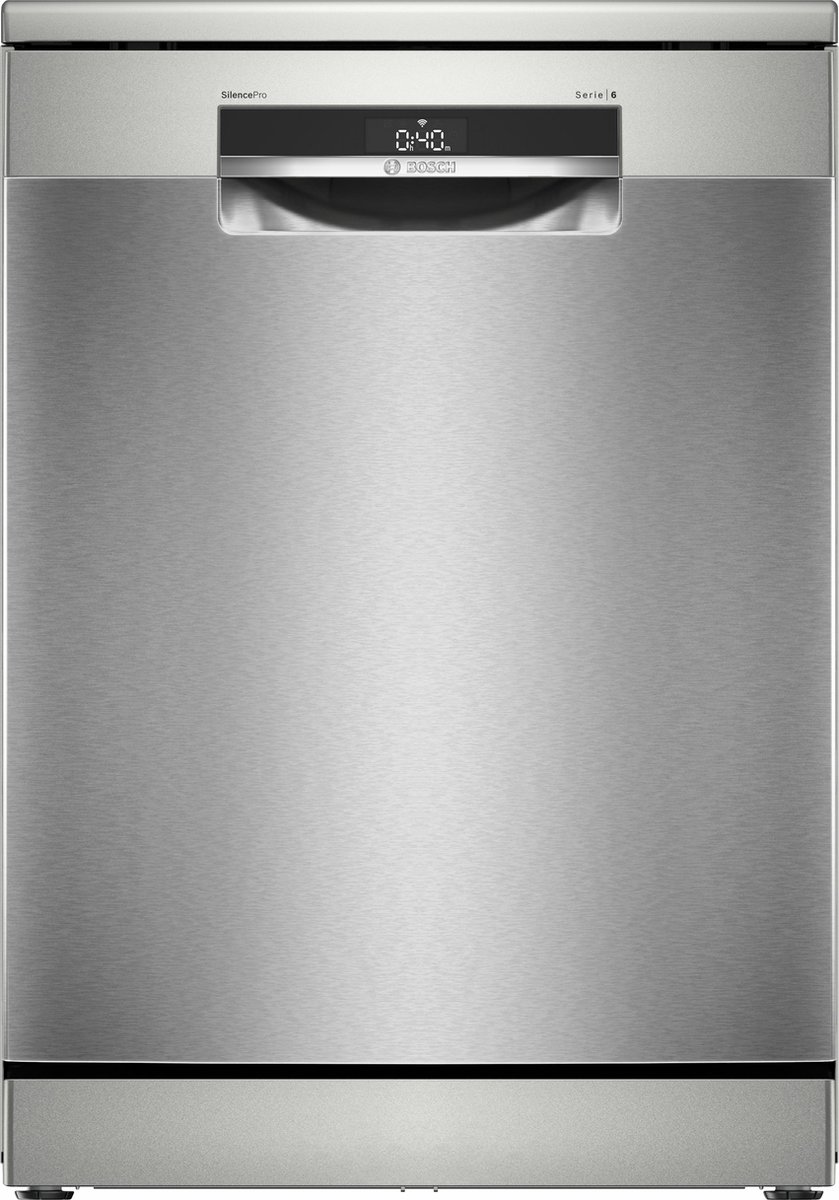 BOSCH SMS6ZCI12E SER6 vrijstaande vaatwasser - 14 couverts - Inductie - L60 cm - 38 dB - RVS grijs