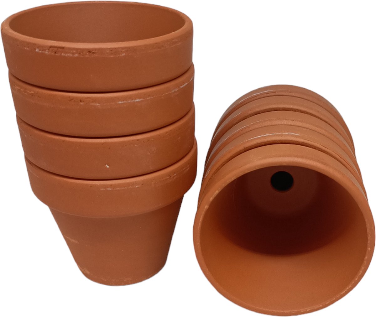Ferrarium Stenen terracotta potjes 6cm Ø 9 stuks - terracotta kweekpotjes - kweekpotjes terracotta - stenen potjes