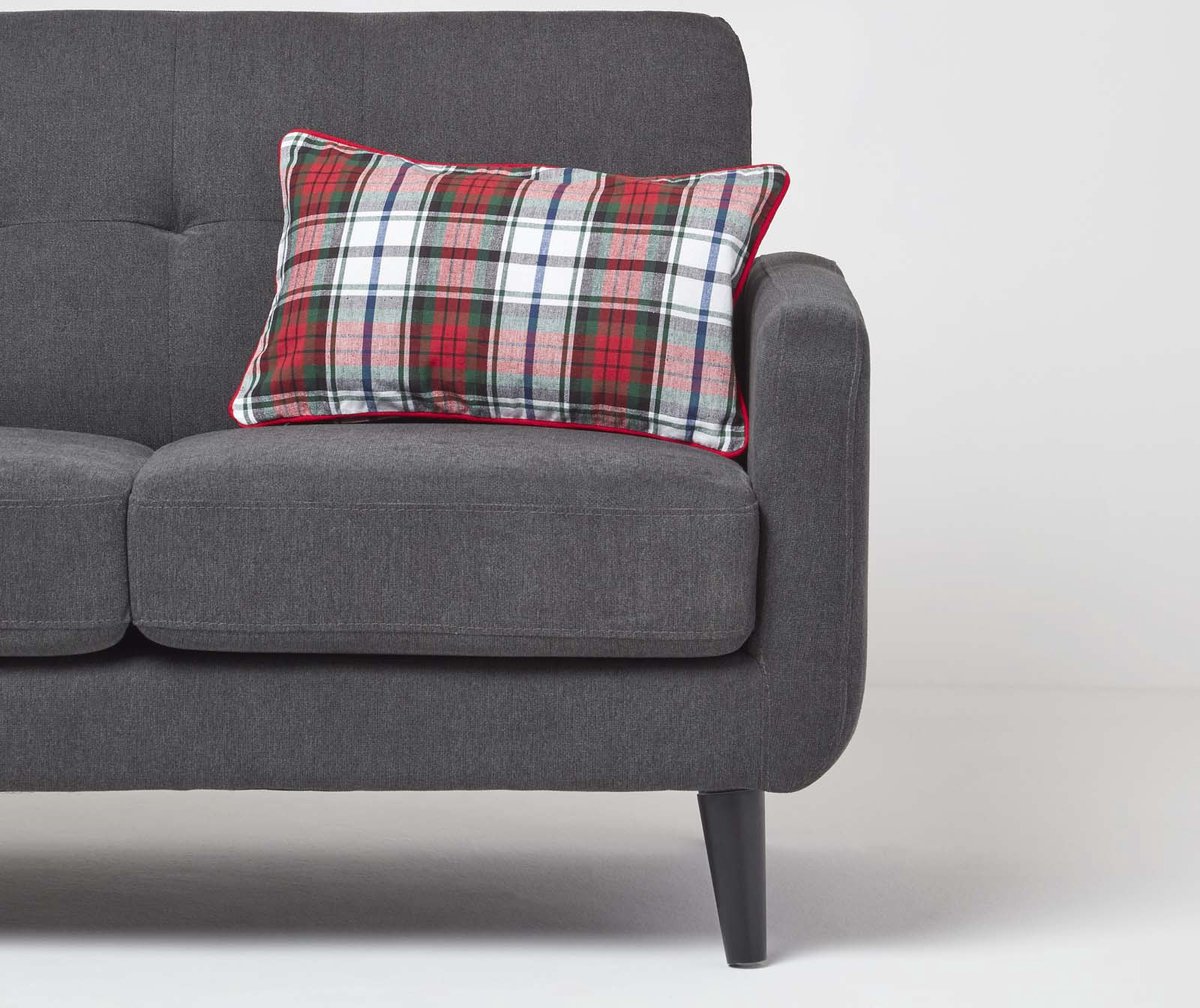 Homescapes MacDuff rode tartan kussenhoes 30x50cm Rood, Groen, Wit