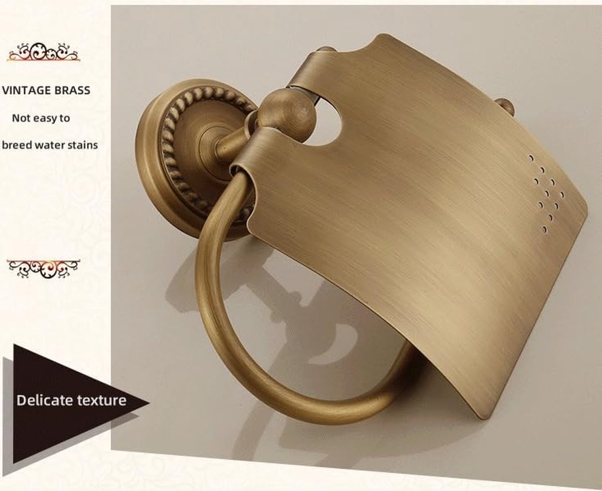 Glanzend gouden wandtoiletrolhouder voor de klassieke Roma badkamer Glanzend gouden wandtoiletrolhouder voor de klassieke Roma badkamer